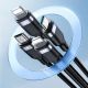 6. Joyroom Multi-Use Series S-A18 4in1 USB-A - USB-C / Lightning / Lightning / Micro-USB-Kabel 1,2 m - Schwarz
