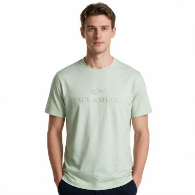 Paul&Shark Herren-T-Shirt aus Baumwolle/Lyocell - Mint (26411007-574)