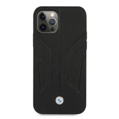 3. BMW Lederhülle mit perforierten Seiten für iPhone 12 / iPhone 12 Pro – Schwarz