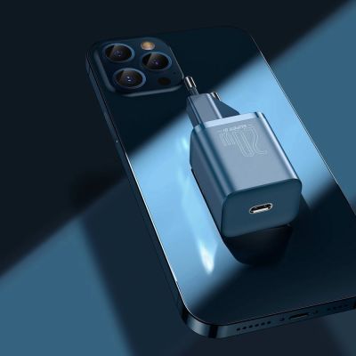 17. Baseus Super Si 1C Schnellladegerät USB Type C 20W Power Delivery + USB Type C - Lightning Kabel 1m blau (TZCCSUP-B03)