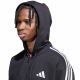 4. adidas Essentials Fleece-Kapuzenjacke für Herren mit 3 Streifen und durchgehendem Reißverschluss, Schwarz, KY6559