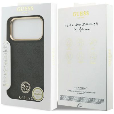 8. Guess 4G Strass Logo MagSafe Hülle für iPhone 18 Pro Max / 17 Pro Max – schwarz