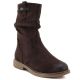 Gefütterte Damen-Ankle-Boots mit gerafftem Obermaterial, Schokoladenbraun, M.Daszyńskie SA296-5