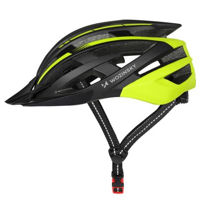 3. Wozinsky MTB-Fahrradhelm mit abnehmbarem Visier und USB-Rücklicht, Größe L – Schwarz und Gelb