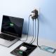 7. Baseus EnerCore CG11 70W 6-in-1 Reiseadapter mit einziehbarem USB-C-Kabel – Schwarz