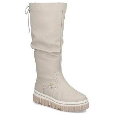 Wasserdichte Damenstiefel mit Plateau, beige – Rieker Y6370-60