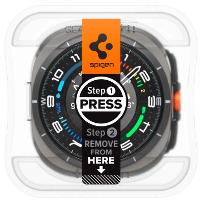 2. Spigen Glas.TR EZ Fit gehärtetes Glas für Samsung Galaxy Watch Ultra (47 mm) – klar (2er-Pack)