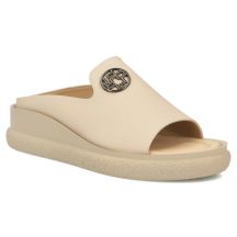 Beige Leder-Keilsandalen für Damen, Modell Filippo DK7758