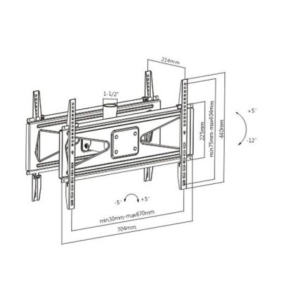 2. MACLEAN Wandhalterung für zwei Fernseher, vorne/hinten, 23-70 Zoll, 50 kg, Universal, 600 x 400 mm, MC-703, Schwarz