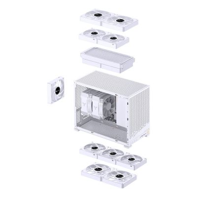 8. Jonsbo D32 PRO White PC-Gehäuse, Mini-Gehäuse, mATX, Tempered Glass – weiß