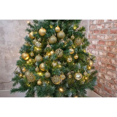 8. Dekorative Kunststoffkugeln, 6 cm, Set mit 35 Stück, Gold