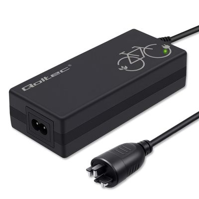 8. Qoltec 52613 36V 42V 2A Elektrofahrrad-Ladegerät mit Bosch 3-Pin-Stecker + Stromkabel