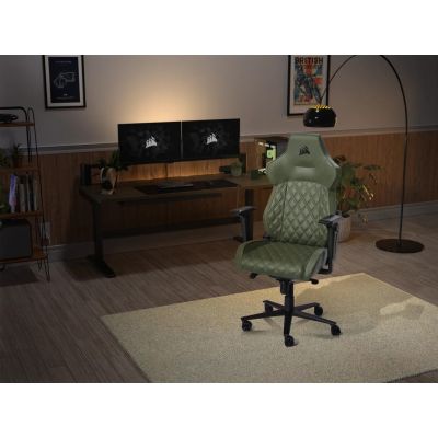 7. Corsair TC500 LUXE Gaming-Stuhl mit gepolsterter Sitzfläche, Grün