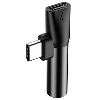 4. Baseus Audio Converter L41 Adapter von USB-C auf USB-C-Anschluss + 3,5-mm-Kopfhöreranschluss schwarz (CATL41-01)
