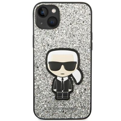 3. Karl Lagerfeld KLHCP14MGFKPG iPhone 14 Plus 6.7" Hardcase silber / silber Glitter Flakes Ikonik