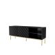 ABETO TV-Schrank auf goldfarbenem Stahlrahmen 150x42x60 schwarz/glänzend schwarz