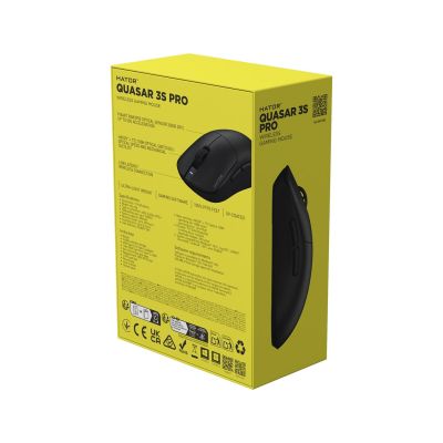 8. HATOR Quasar 3S Pro Kabellose Gaming-Maus, Rechtshänder, Funkfernbedienung + Bluetooth + USB Typ-C, optischer Sensor, 30.000 DPI