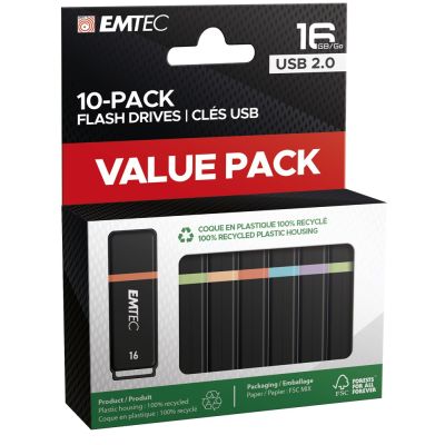 2. Emtec K100 USB-Stick 16 GB USB Typ-A 2.0 Schwarz, Mehrfarbig