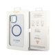 8. Guess Metal Outline MagSafe Hülle für iPhone 14 Plus – blau