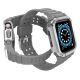 3. Protect Strap Band für Apple Watch 38/40/41mm Panzergehäuse Armband - Grau, Silber