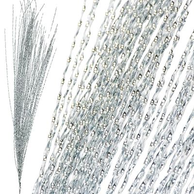 12. Dekorative Feder 117 cm Silber