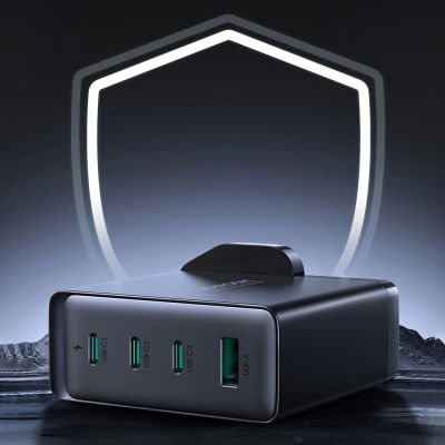 15. GaN-Ladegerät UK Joyroom JR-TCG05UK 140 W 3x USB-C USB-A + USB-C / USB-C-Kabel 240 W 1,2 m