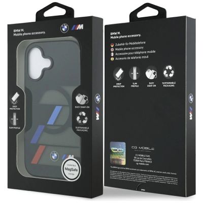 8. BMW M IML Metallknöpfe, dreifarbige Linien, MagSafe-Hülle für iPhone 17 - Schwarz