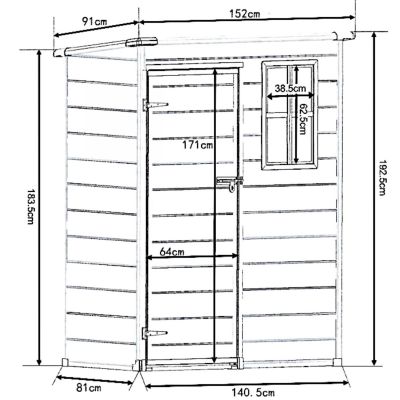 13. Gartengerätehaus aus PVC, 152 x 91 x 192,5 cm