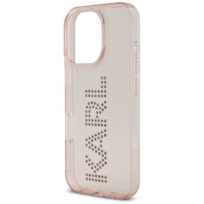 6. Karl Lagerfeld IML Strass Logo iPhone 16 Pro Max Hülle - Rosa