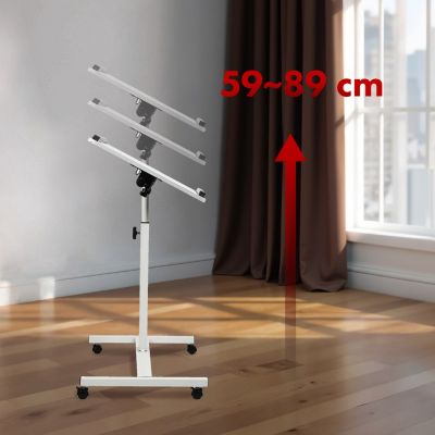 10. MACLEAN Mobiler Schreibtisch-/Laptopständer, Weiß, Höhenverstellbar 59–89 cm, max. 30 kg, MC-121 W