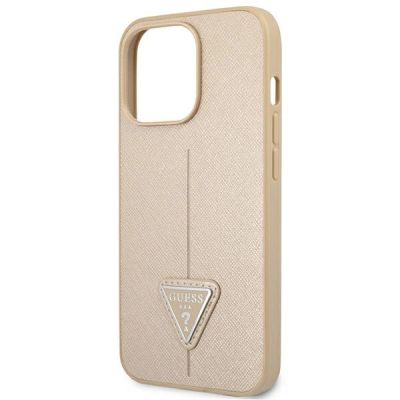 6. Guess GUHCP14LPSATLE iPhone 14 Pro 6,1 "beige / beige Hardcase SaffianoTriangle Logo