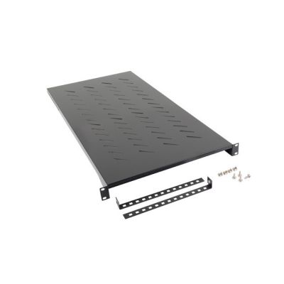 2. LANBERG 19" Schrankregal 1200MM SCHWARZ (1U/483X910MM TRAGFÄHIGKEIT BIS ZU 25KG, 4-PUNKT-MONTAGE)