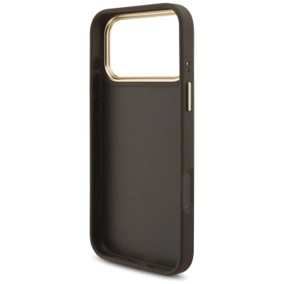 7. Guess 4G Big 4G Classic Logo Big Strap Metal Buttons Case für iPhone 17 Pro Max - Braun