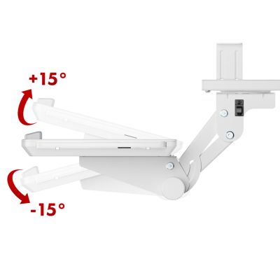 6. Maclean Tastaturhalterung für unter den Schreibtisch, verstellbar, max. 5 kg, Weiß, MC-156 W