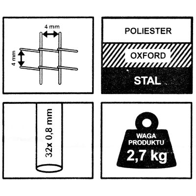28. Faltbares Fußballtor mit Netz 90x60x60cm ENERO PRO