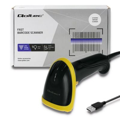 2. QOLTEC Lasercodeleser 1D | 2D | USB | Schwarz
