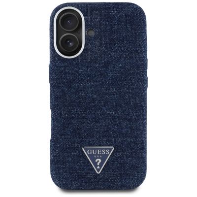 3. Guess Denim Triangle Logo MagSafe iPhone 16 Hülle - Blau