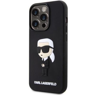 2. Karl Lagerfeld KLHCP14L3DRKINK iPhone 14 Pro 6.1" schwarz/schwarz Hardcase Rubber Ikonik 3D