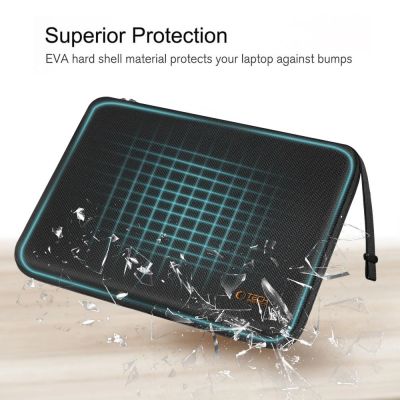 6. Tech-Protect Hartschalenetui für 15-16-Zoll-Laptops – Schwarz und Orange