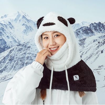 10. Qunature Panda Ski-Sturmhaube für Kinder/Erwachsene, Größe M – Schwarz/Weiß
