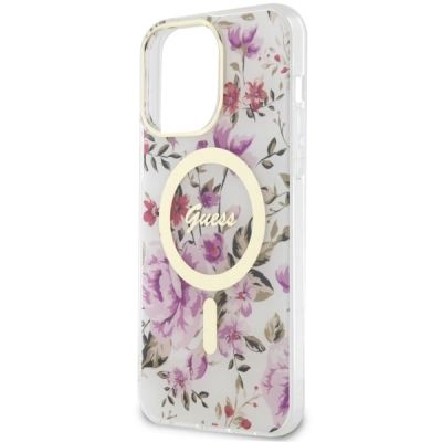 6. Guess GUHMP14XHCFWST iPhone 14 Pro Max 6,7" transparente Hardcase Flower MagSafe