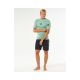 4. Herren Lycra RIP CURL Waves UPF Perf Kurzarmhemd grün