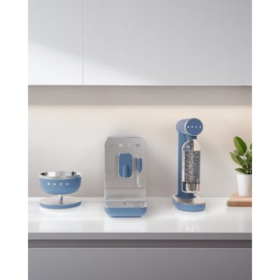 9. Smeg KSC01SBMWW Küchenwaage, blau, rundes Oberteil, elektronische Küchenwaage