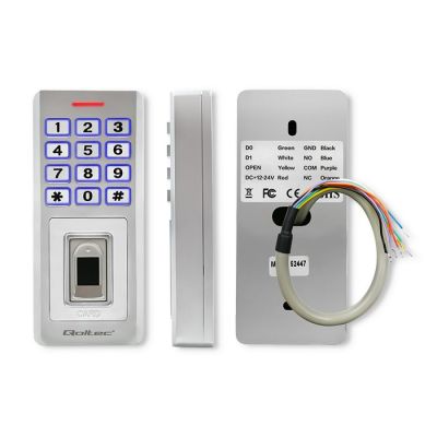 8. QOLTEC OBERON Zahlenschloss mit Fingerabdruckleser | RFID | Code | Karte | Schlüsselring | Klingel | IP68 | EM