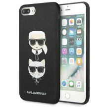 Karl Lagerfeld Saffiano Karl&Choupette Head Case für iPhone 7 Plus / iPhone 8 Plus – Schwarz