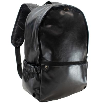 SCHWARZER RUCKSACK AUS ÖKO-LEDER SEMI LINE