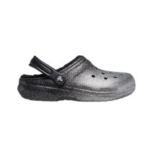 Crocs Classic Glitzer-Clogs, silberfarbene Flip-Flops - 205842-067