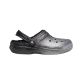 Crocs Classic Glitzer-Clogs, silberfarbene Flip-Flops - 205842-067