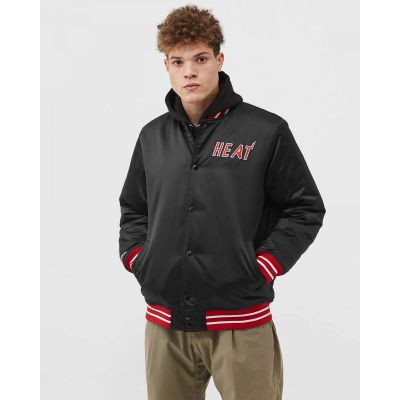 2. Mitchell & Ness NBA Schwergewicht Satinjacke Miami Heat M OJBF3413-MHEYYPPPBLCK