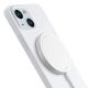 6. 3mk Hardy Silicone MagCase Hülle für iPhone 15 – Weiß und Silber